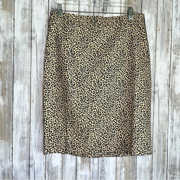 J. Crew Leopard Print Pencil Skirt - Picture 2 of 5